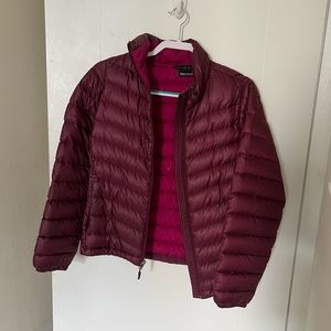 Plum/Maroon Ribbed Puffer Jacket